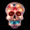 Lighted Day of the Dead Sugar Skull Window Silhouette